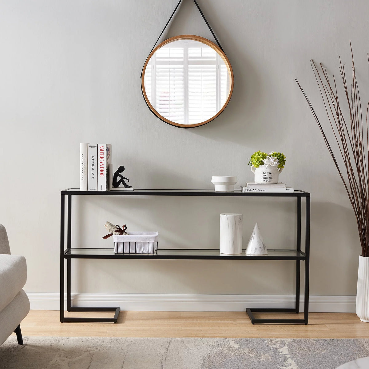 Console Table Gold Glass Top S9264