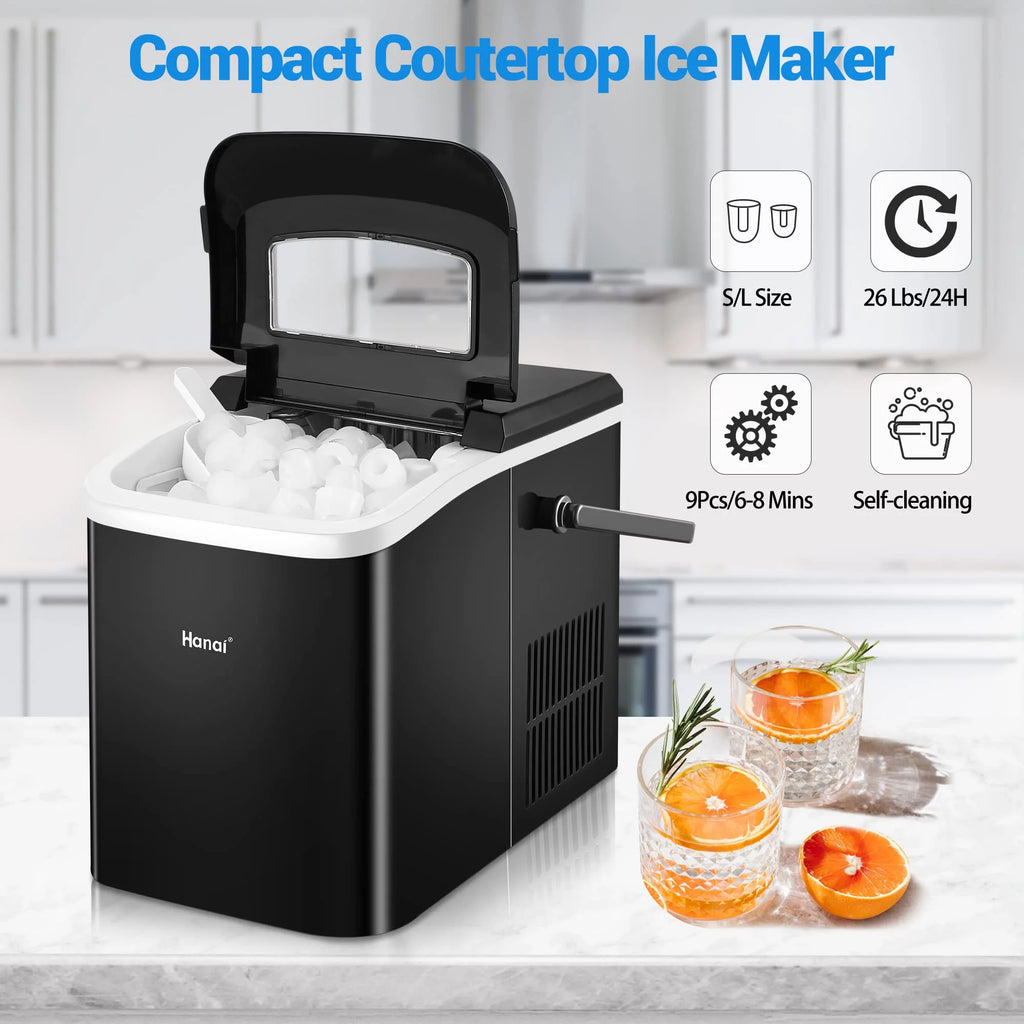 Countertop Ice Maker Machine 2 Ice Sizes 26.5 lbs 1.1L E121145