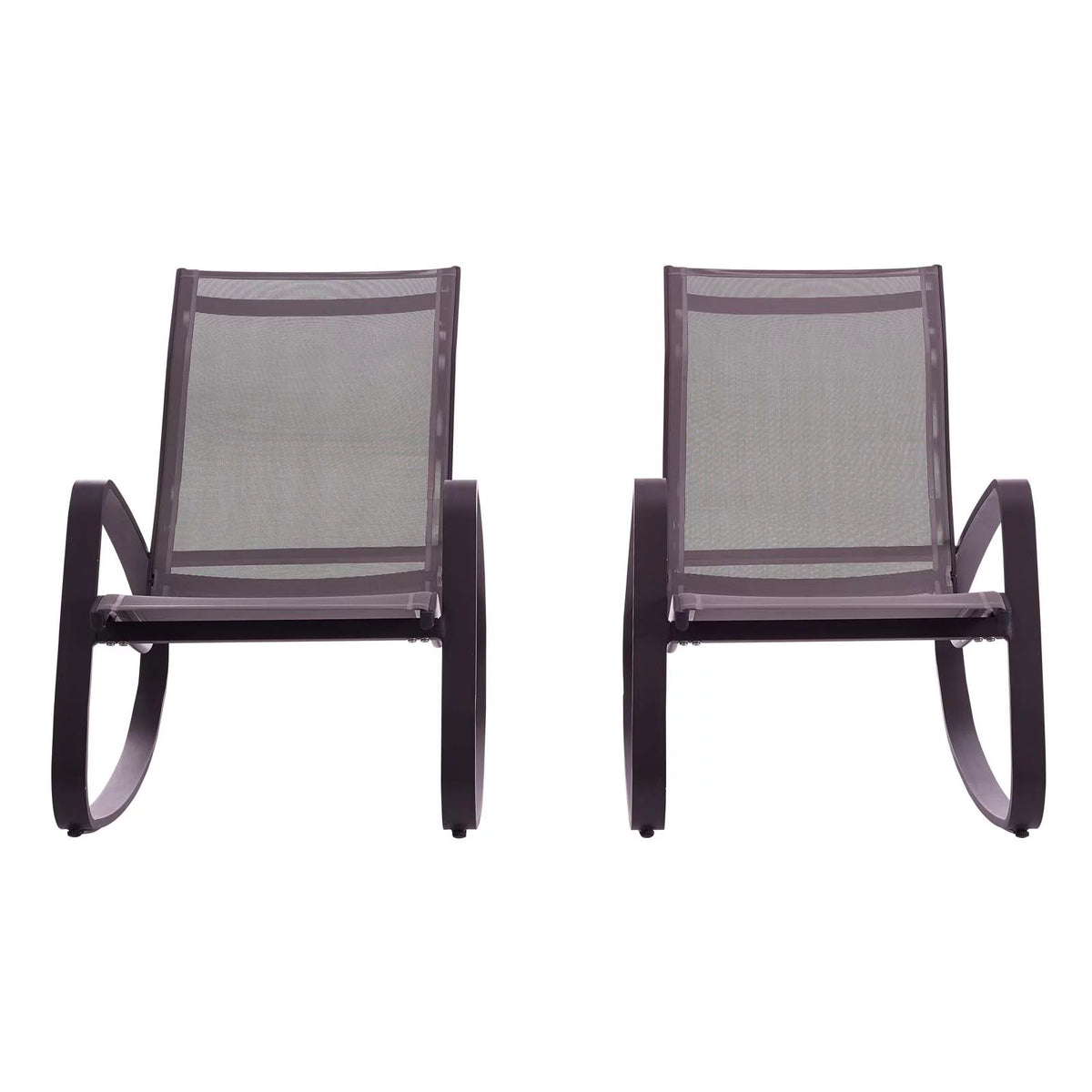 Black Aluminum Lounge Chair Set of Two I642