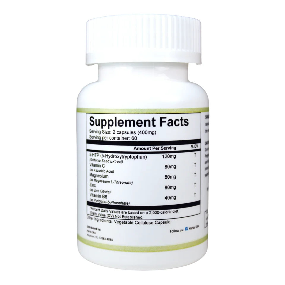 120 Capsules Magnesium L-Threonate 5-HTP N61429