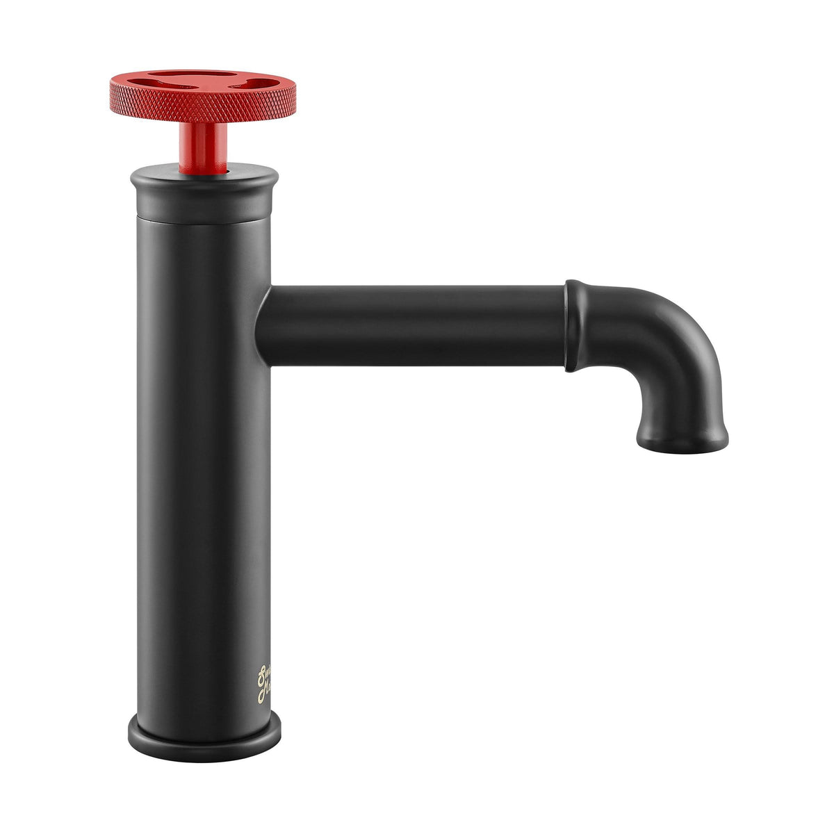 Red Single Hole Bathroom Faucet X7657