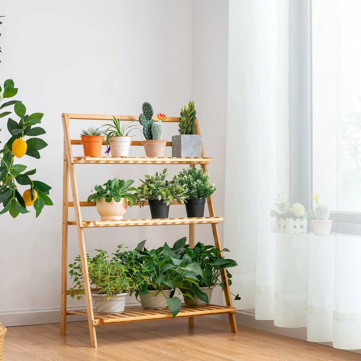 3 Tier Bamboo Flower Pot Shelf Stand M8406
