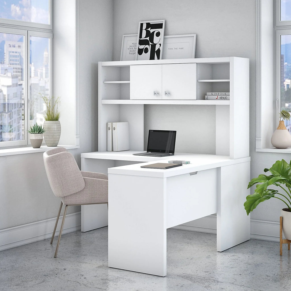 L Shaped Desk with Hutch Q5678