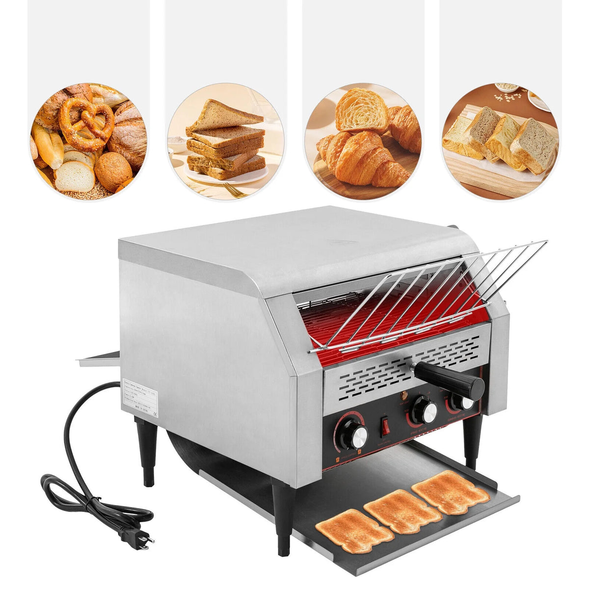 Commercial Conveyor Toaster Bread Baking Machine, 1900W/2400W, 1-7 Gears B353