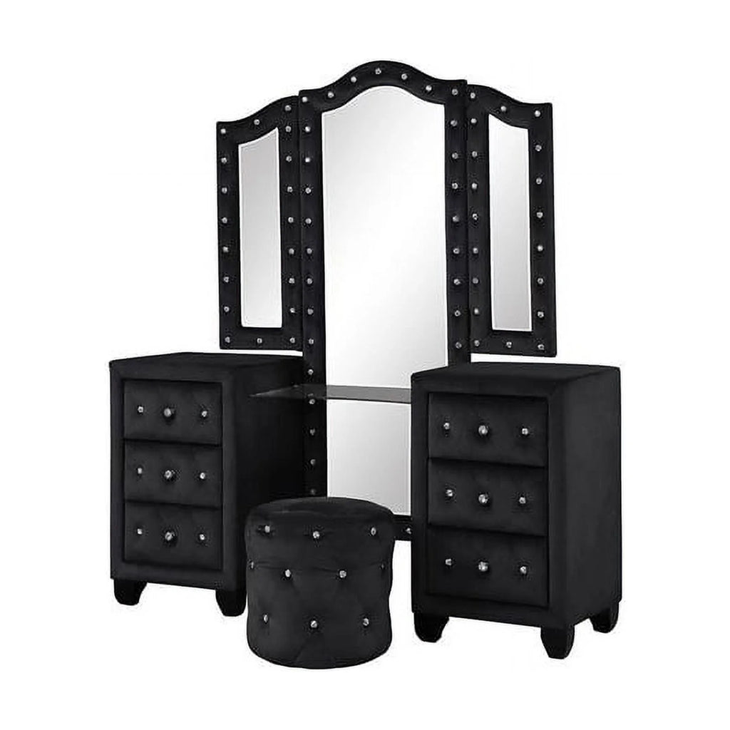 Black 5 Pc Wood Bedroom Set E68036