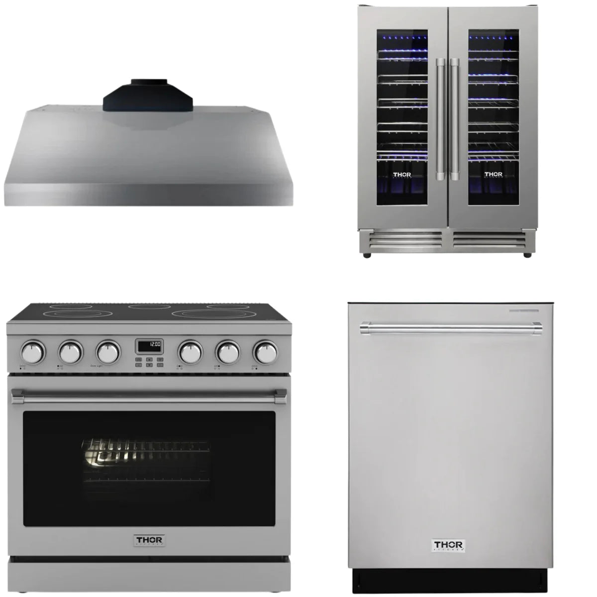 36 Electric Range, Range Hood, Dishwasher and Wine Cooler G737313