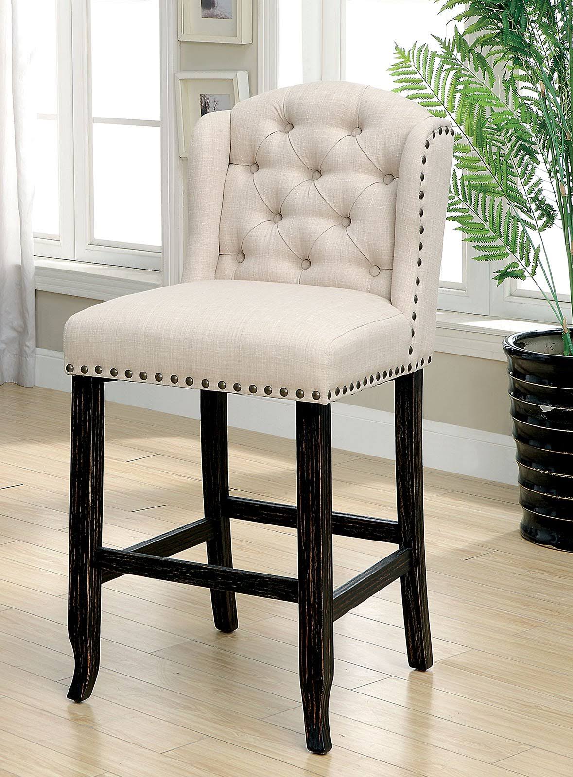 Antique Black/Ivory Wingback Chair Package of Two R483728