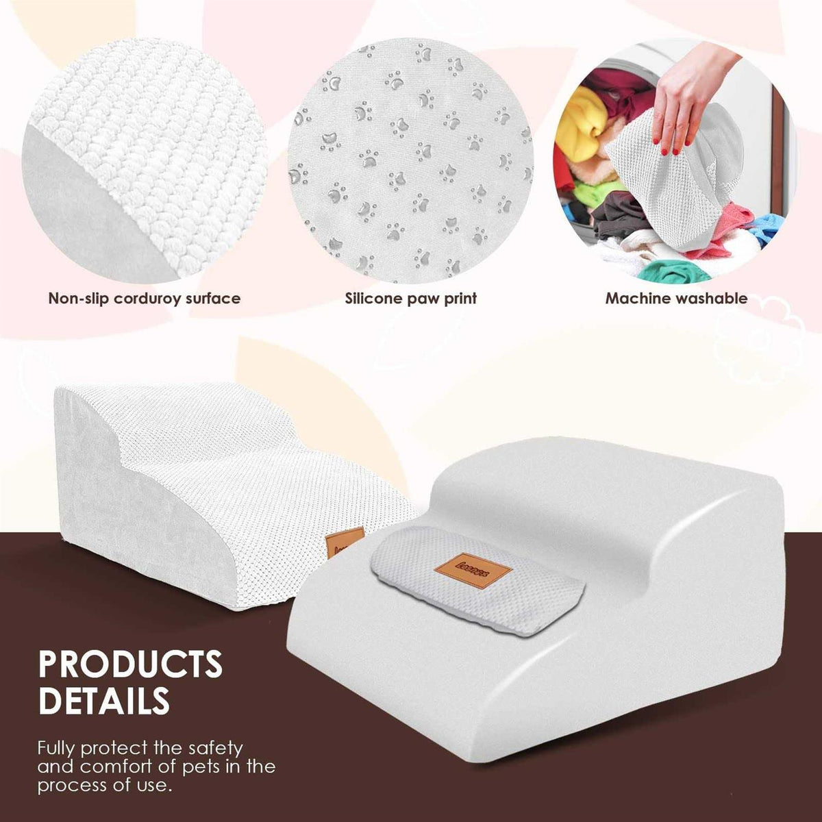 2-Step 30D Foam Pet Stairs with Waterproof Cover R528