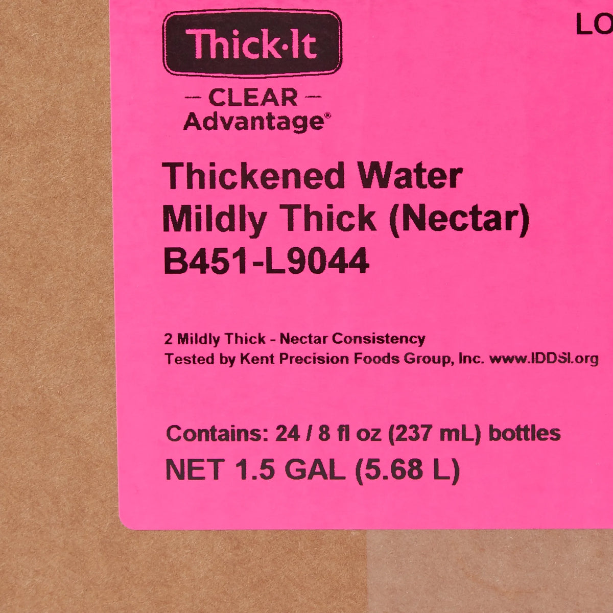 Unflavored Thickened Water 8 oz Bottle 24 Ct E907352