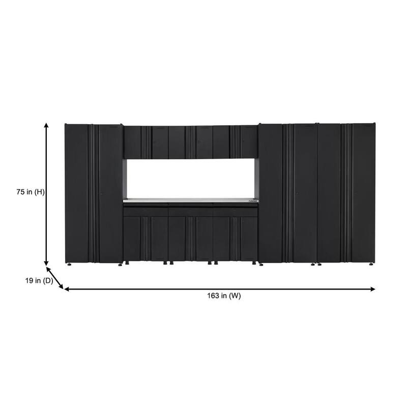 10-Piece Welded Steel Garage Storage System in Black U2610