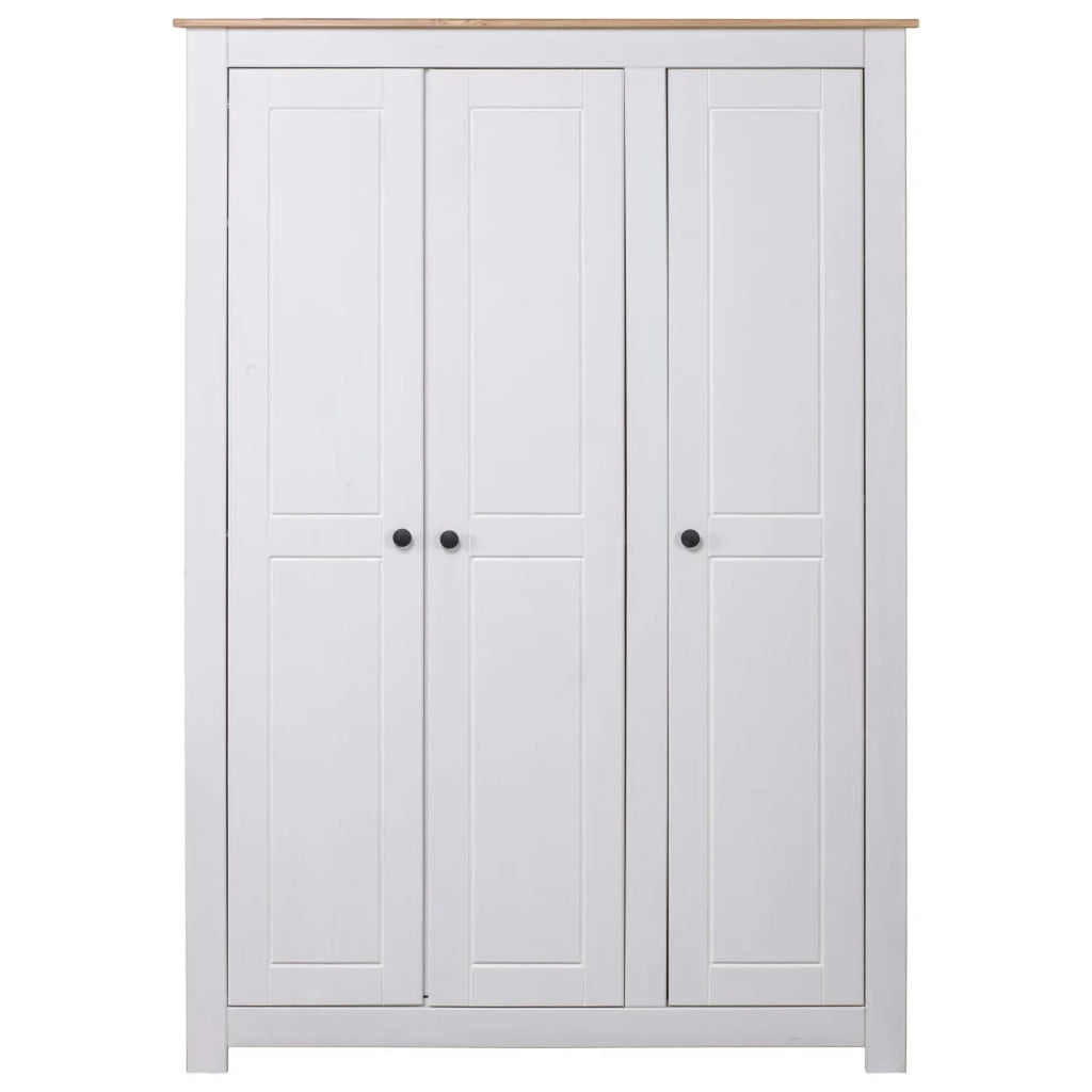 White 3-Door Pine Wardrobe R77563