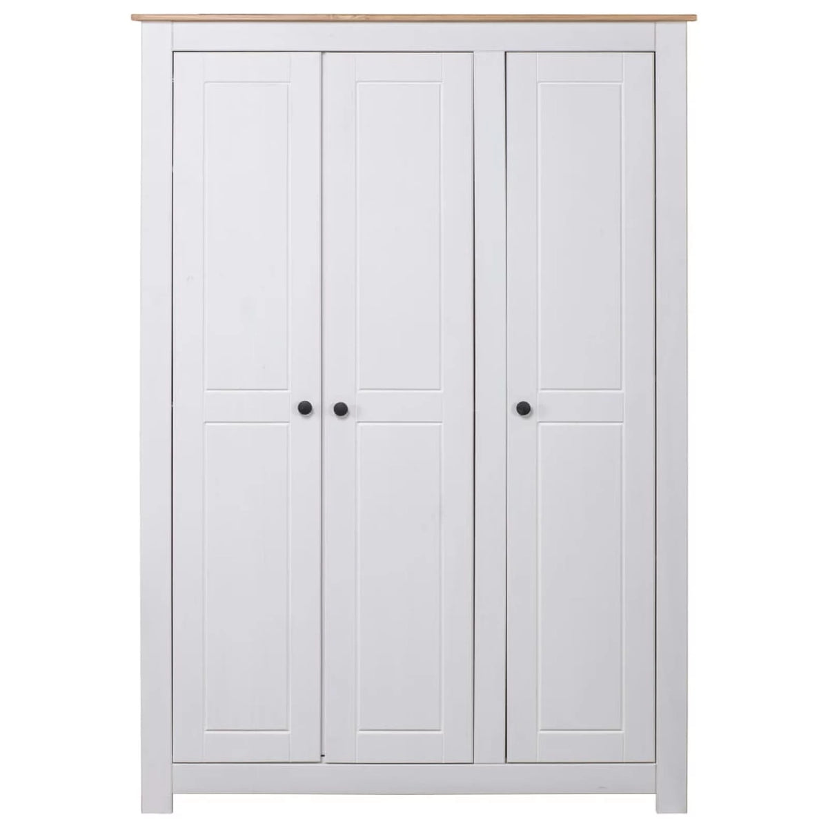 White 3-Door Pine Wardrobe R77563