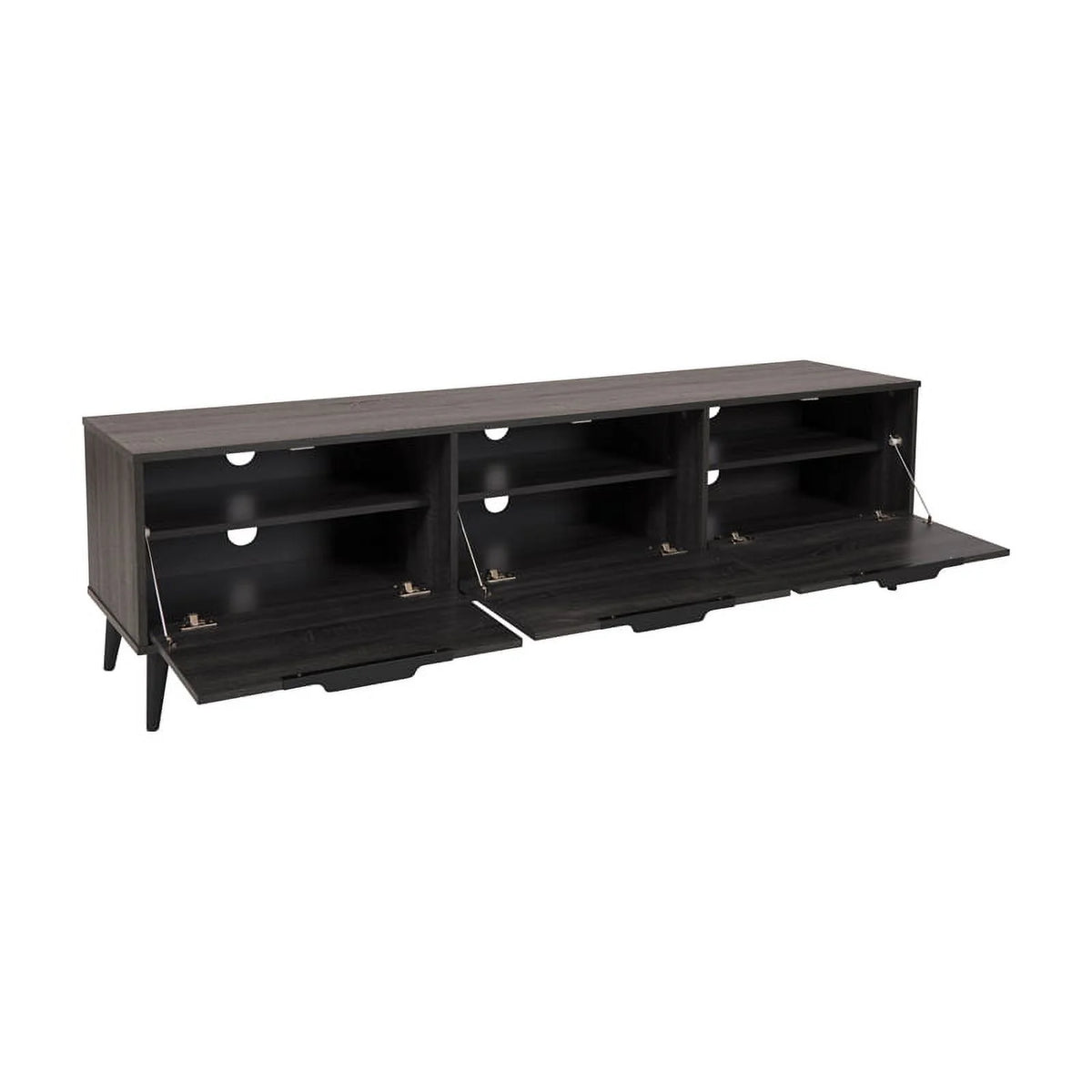 Dark Gray Engineered Wood TV Stand with Closed Storage G969402