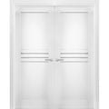 White Solid Wood Double Closet Doors X125